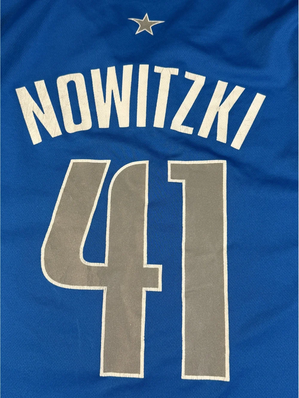 Adidas Dallas Mavericks Dirk Nowitzki #41 NBA Basketball Jersey Blue Large